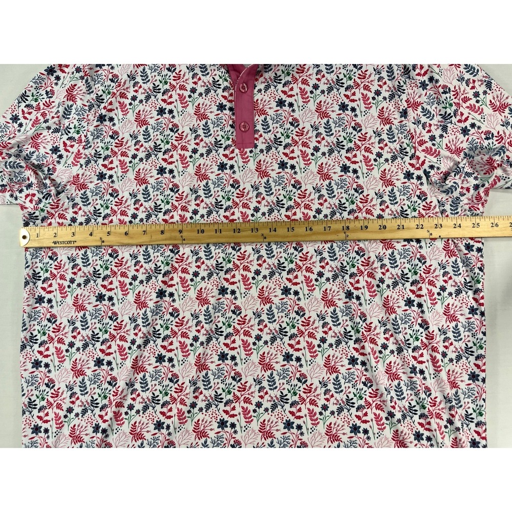 Graham Luxe Mens 2XL Winter Flower Floral Performance Golf Polo Shirt - Picture 4 of 6
